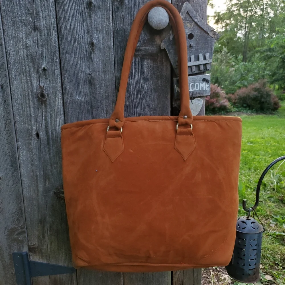 Artisan Banjara free spirit boho Hippie vegan faux suede embroidered bag vtg